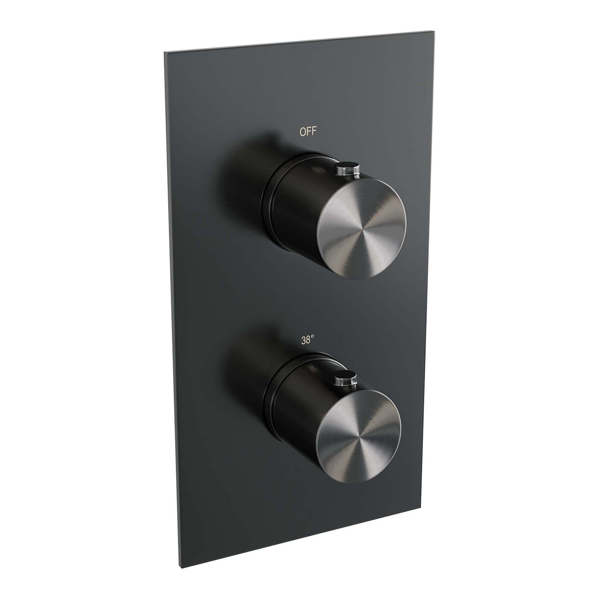 Brauer Edition 3-weg inbouwthermostaat rechthoekig met in- en afbouwdelen – Geborsteld gunmetal PVD – 5-GM-5100