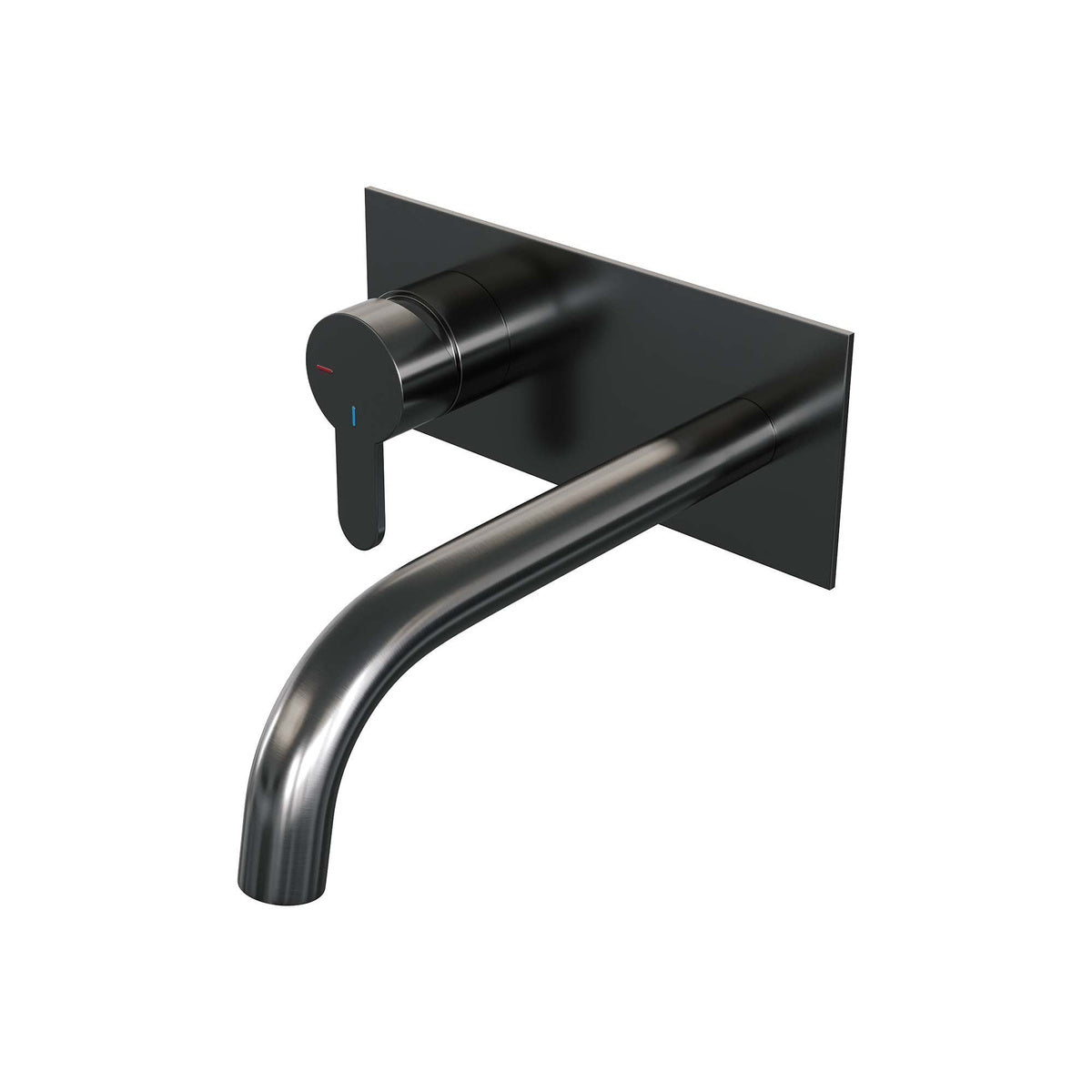 Brauer Edition inbouw wastafelmengkraan - Achterplaat - Links – Geborsteld gunmetal PVD – Gebogen – Smal plat – 5-GM-083-B4