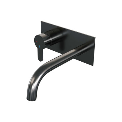 Brauer Edition inbouw wastafelmengkraan - Achterplaat - Links – Geborsteld gunmetal PVD – Gebogen – Smal plat – 5-GM-083-B4