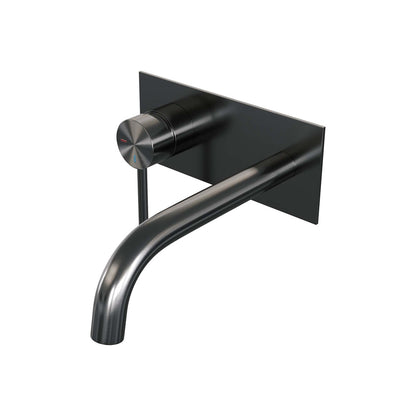 Brauer Edition inbouw wastafelmengkraan - Achterplaat - Links – Geborsteld gunmetal PVD – Gebogen – Lang smal – 5-GM-083-B2