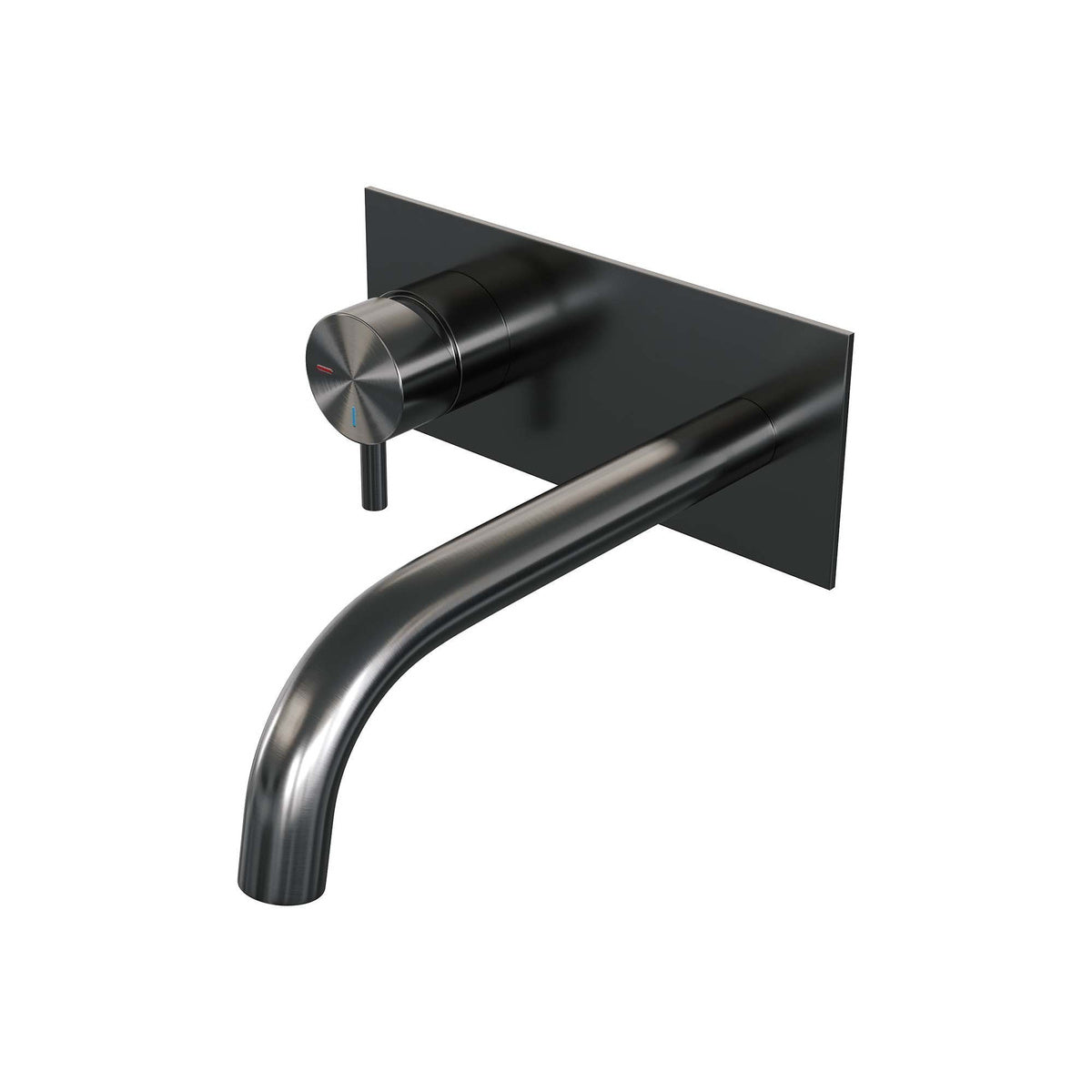 Brauer Edition inbouw wastafelmengkraan - Achterplaat - Links – Geborsteld gunmetal PVD – Gebogen – Kort smal – 5-GM-083-B5