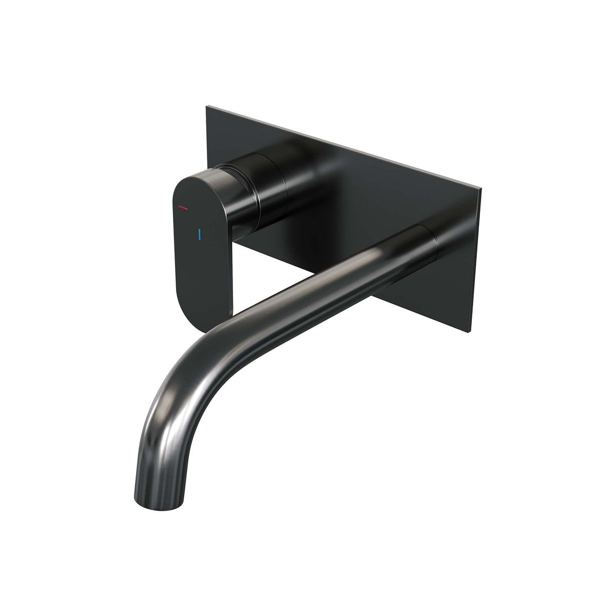 Brauer Edition inbouw wastafelmengkraan - Achterplaat - Links – Geborsteld gunmetal PVD – Gebogen – Breed plat – 5-GM-083-B3