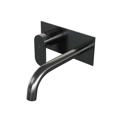 Brauer Edition inbouw wastafelmengkraan - Achterplaat - Links – Geborsteld gunmetal PVD – Gebogen – Breed plat – 5-GM-083-B3