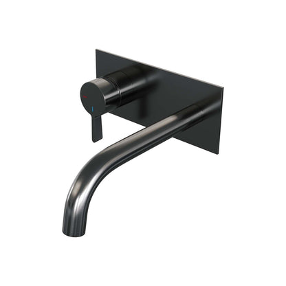 Brauer Edition inbouw wastafelmengkraan - Achterplaat - Links – Geborsteld gunmetal PVD – Gebogen – Middel dik – 5-GM-083-B1