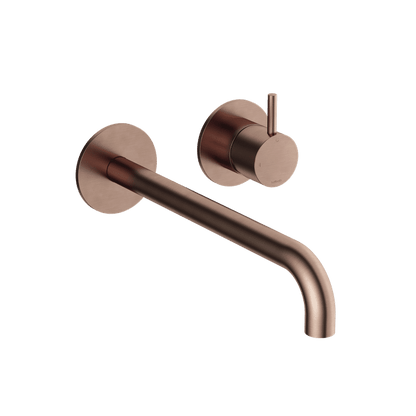 Hotbath Cobber CB105EXT25BCP afbouwdeel inbouw wastafelkraan — geborsteld koper PVD — uitloop 25 cm