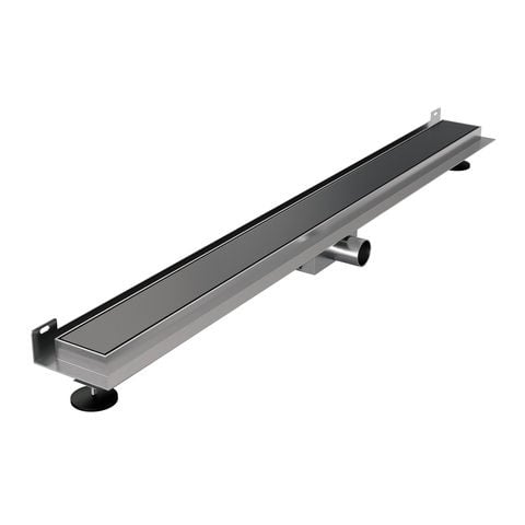 Brauer douchegoot met multifunctioneel rooster en flens voor wandmontage – Geborsteld gunmetal PVD – 100 cm – DR-MRFW100GM