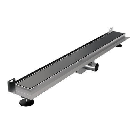 Brauer douchegoot met multifunctioneel rooster en flens voor wandmontage – Geborsteld gunmetal PVD – 80 cm – DR-MRFW80GM