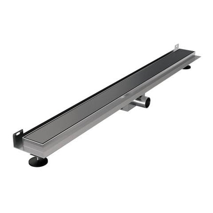 Brauer douchegoot met multifunctioneel rooster en flens voor wandmontage – Geborsteld gunmetal PVD – 90 cm – DR-MRFW90GM