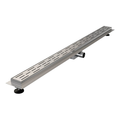 Brauer douchegoot met standaard rooster en flens – Geborsteld RVS – 110 cm – DR-SRF110NG