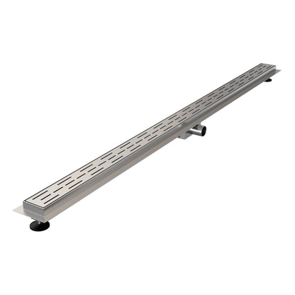 Brauer douchegoot met standaard rooster en flens – Geborsteld RVS – 160 cm – DR-SRF160NG