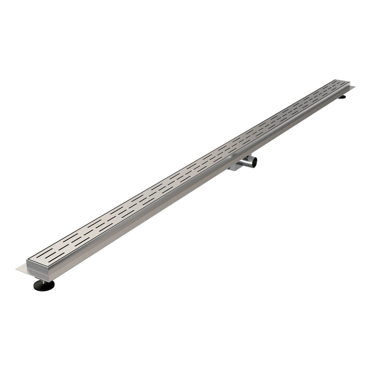 Brauer douchegoot met standaard rooster en flens – Geborsteld RVS – 200 cm – DR-SRF200NG