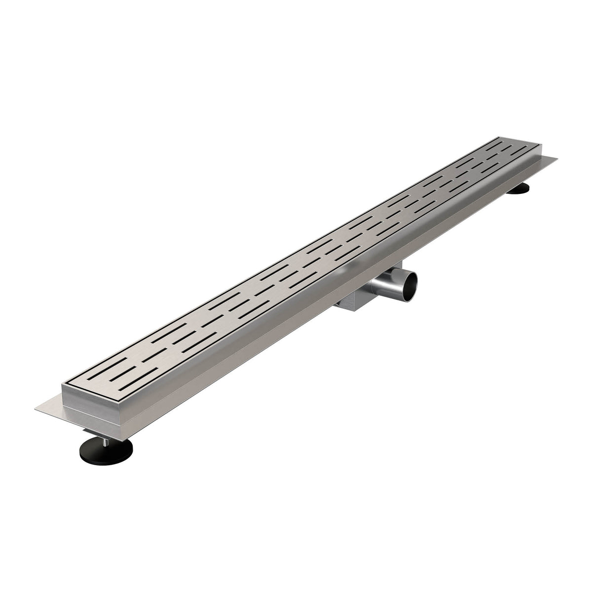 Brauer douchegoot met standaard rooster en flens – Geborsteld RVS – 90 cm – DR-SRF90NG