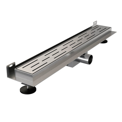 Brauer douchegoot met standaard rooster en flens voor wandmontage – Geborsteld RVS – 60 cm – DR-SRFW60NG