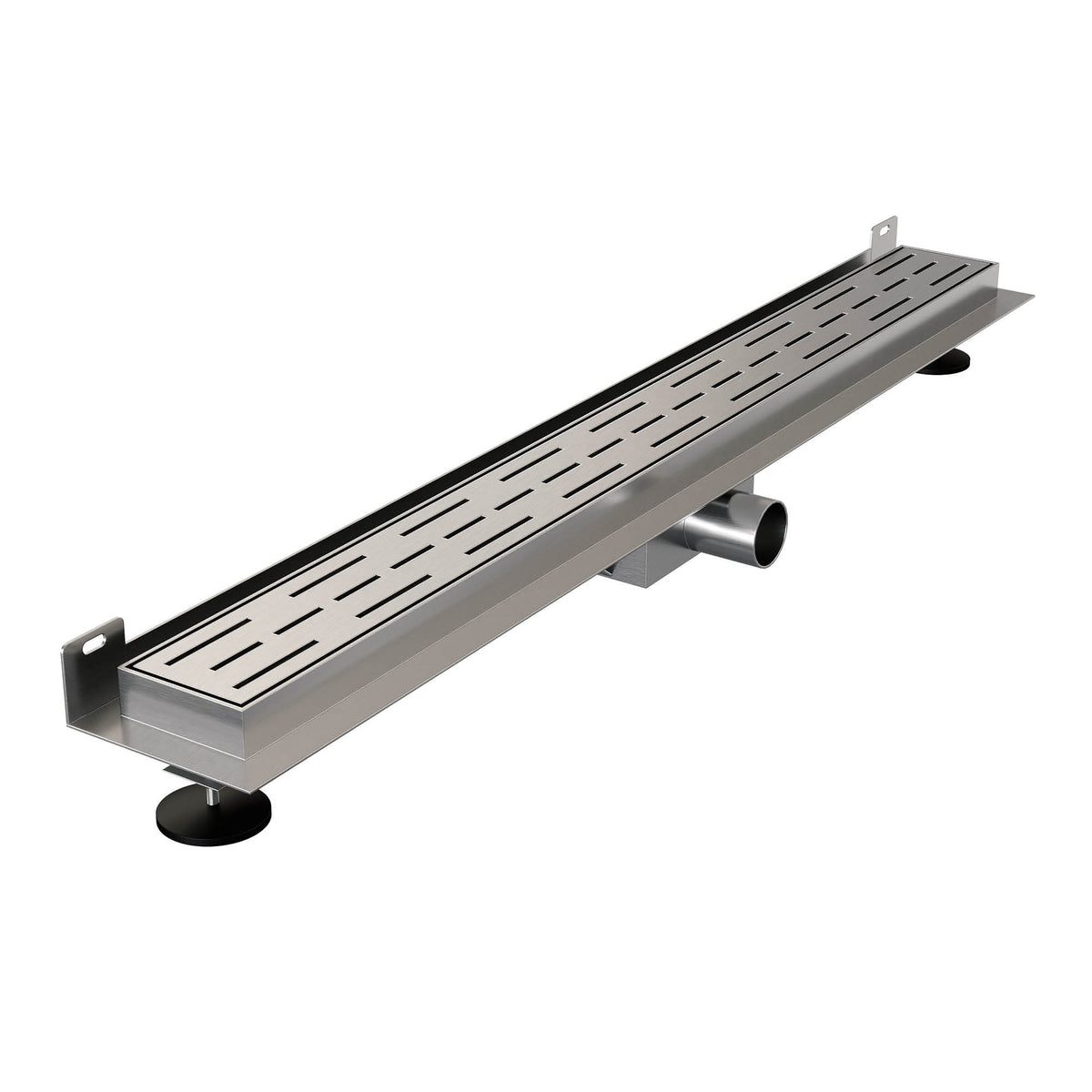 Brauer douchegoot met standaard rooster en flens voor wandmontage – Geborsteld RVS – 70 cm – DR-SRFW70NG