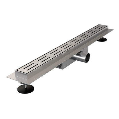 Brauer douchegoot Small met standaard rooster en flens – Geborsteld RVS – 60 cm – DR-SSRF60NG