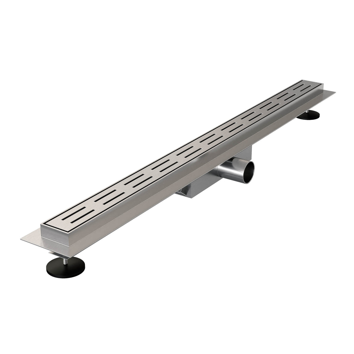 Brauer douchegoot Small met standaard rooster en flens – Geborsteld RVS – 80 cm – DR-SSRF80NG