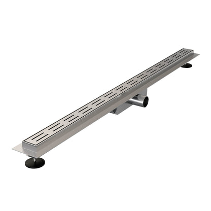 Brauer douchegoot Small met standaard rooster en flens – Geborsteld RVS – 90 cm – DR-SSRF90NG