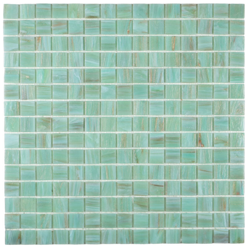 The Mosaic Factory Amsterdam Gold Aqua Green Glossy 20x20mm - GMG122