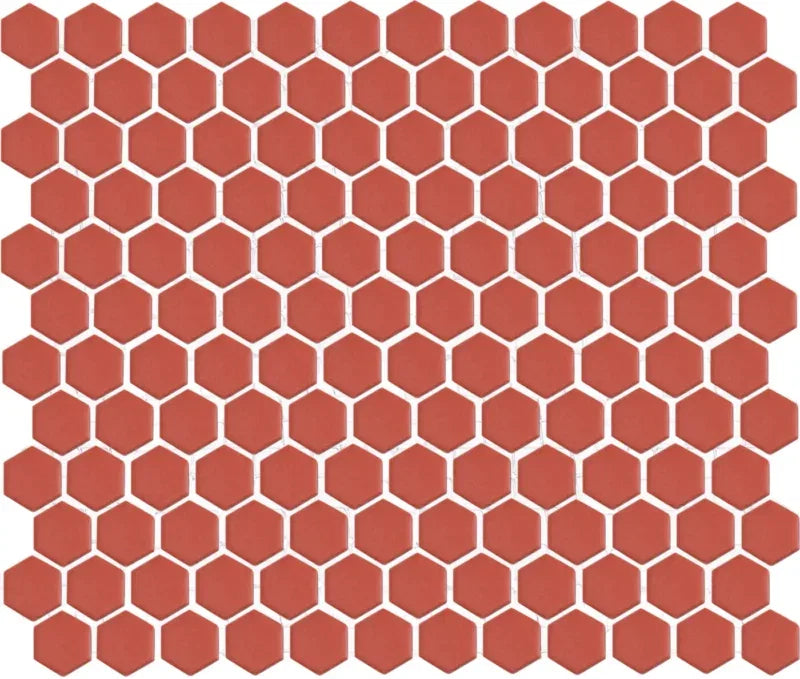 The Mosaic Factory Patterns Hexagon Terra Cotta Matt 23x26mm - HM23012