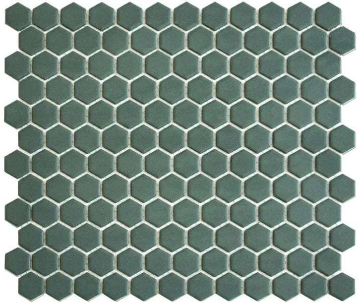 The Mosaic Factory Patterns Hexagon Camo Green Matt 23x26mm - HM23550