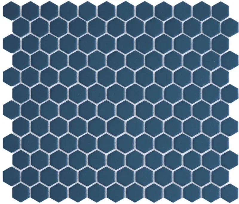 The Mosaic Factory Patterns Hexagon Navy Blue Matt 23x26mm - HM23710