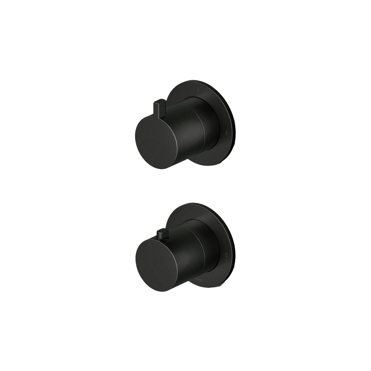 Hotbath Ace AC009EXT afbouwdeel thermostaat met 2-weg stop-omstel – Geborsteld zwart PVD