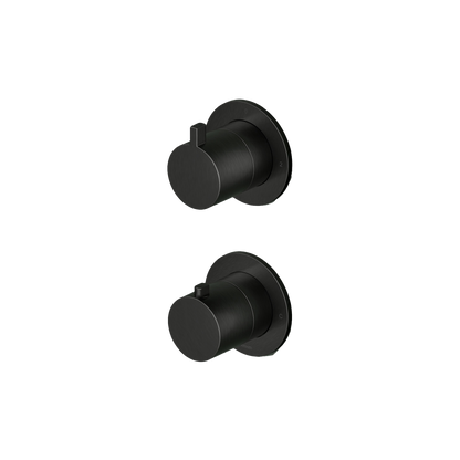 Hotbath Ace AC009EXT afbouwdeel thermostaat met 2-weg stop-omstel – Geborsteld zwart PVD