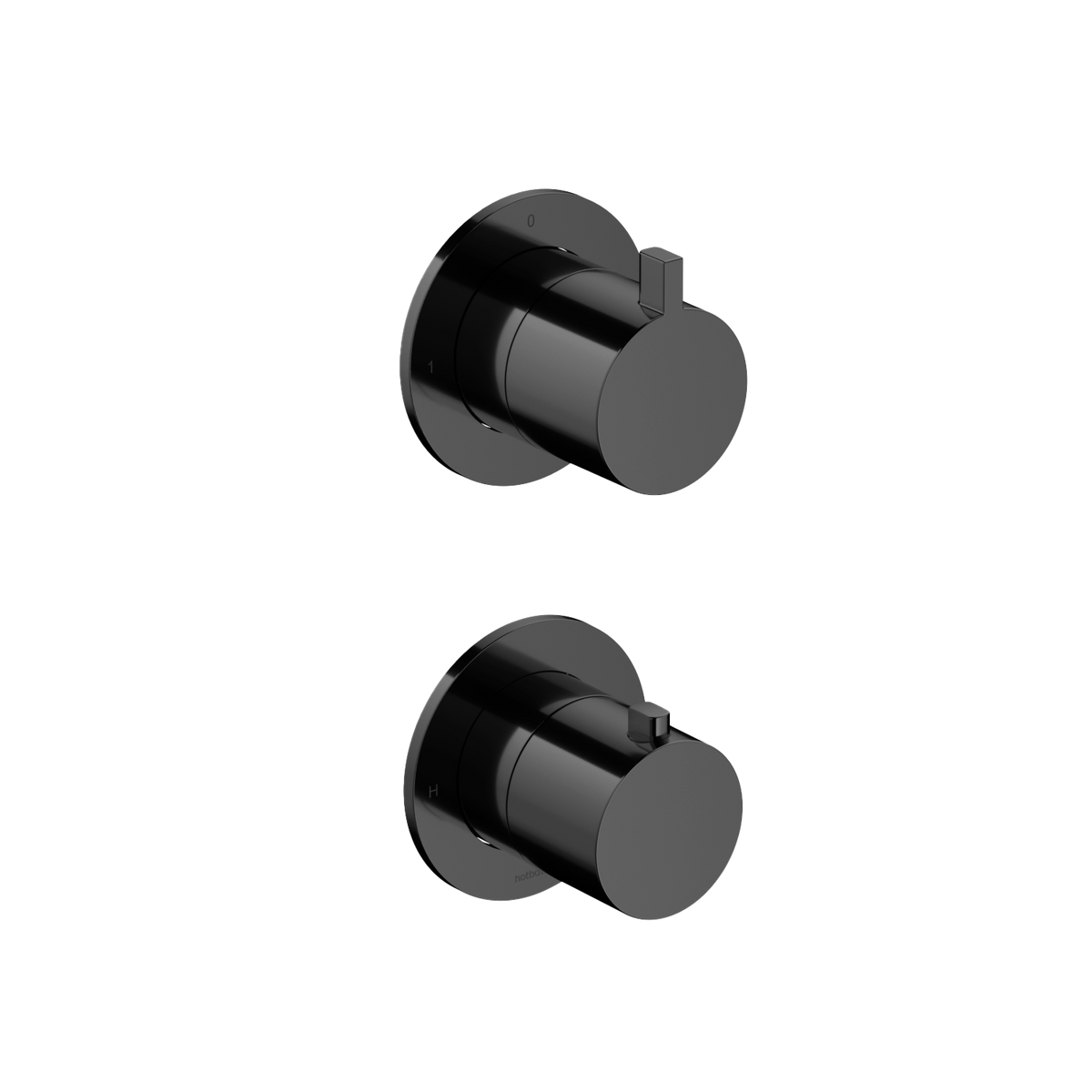 Hotbath Ace AC009EXT afbouwdeel thermostaat met 2-weg stop-omstel – Gepolijst zwart PVD