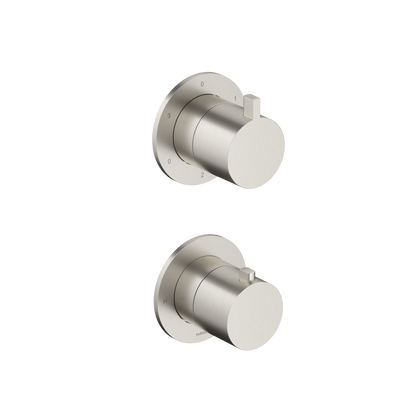 Hotbath Ace AC039EXT afbouwdeel thermostaat met 3-weg stop-omstel – Geborsteld nikkel