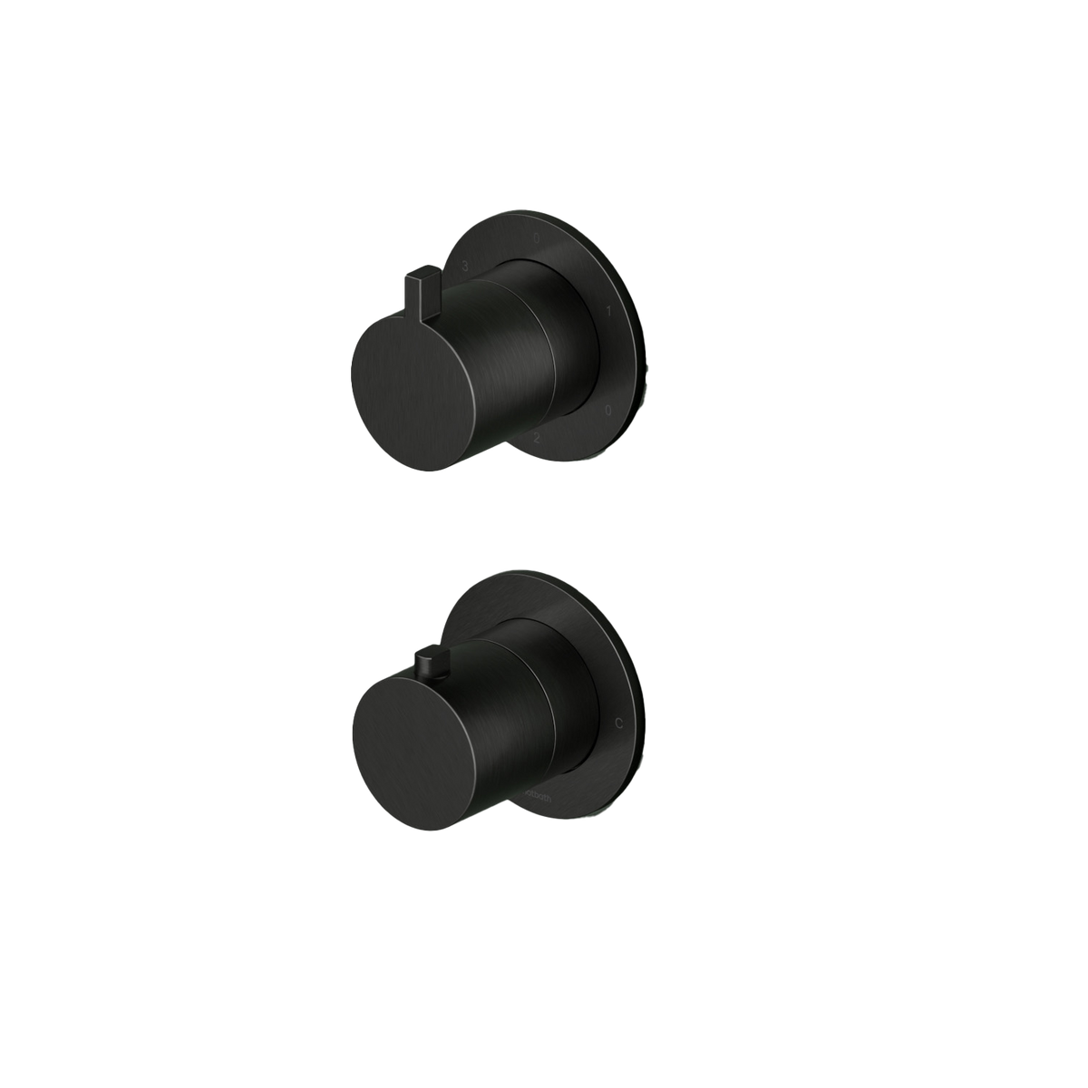 Hotbath Ace AC039EXT afbouwdeel thermostaat met 3-weg stop-omstel – Geborsteld zwart PVD