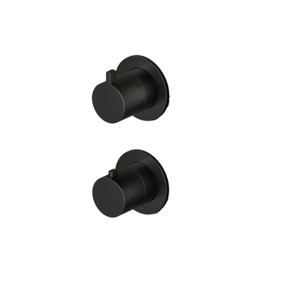 Hotbath Ace AC039EXT afbouwdeel thermostaat met 3-weg stop-omstel – Geborsteld zwart PVD