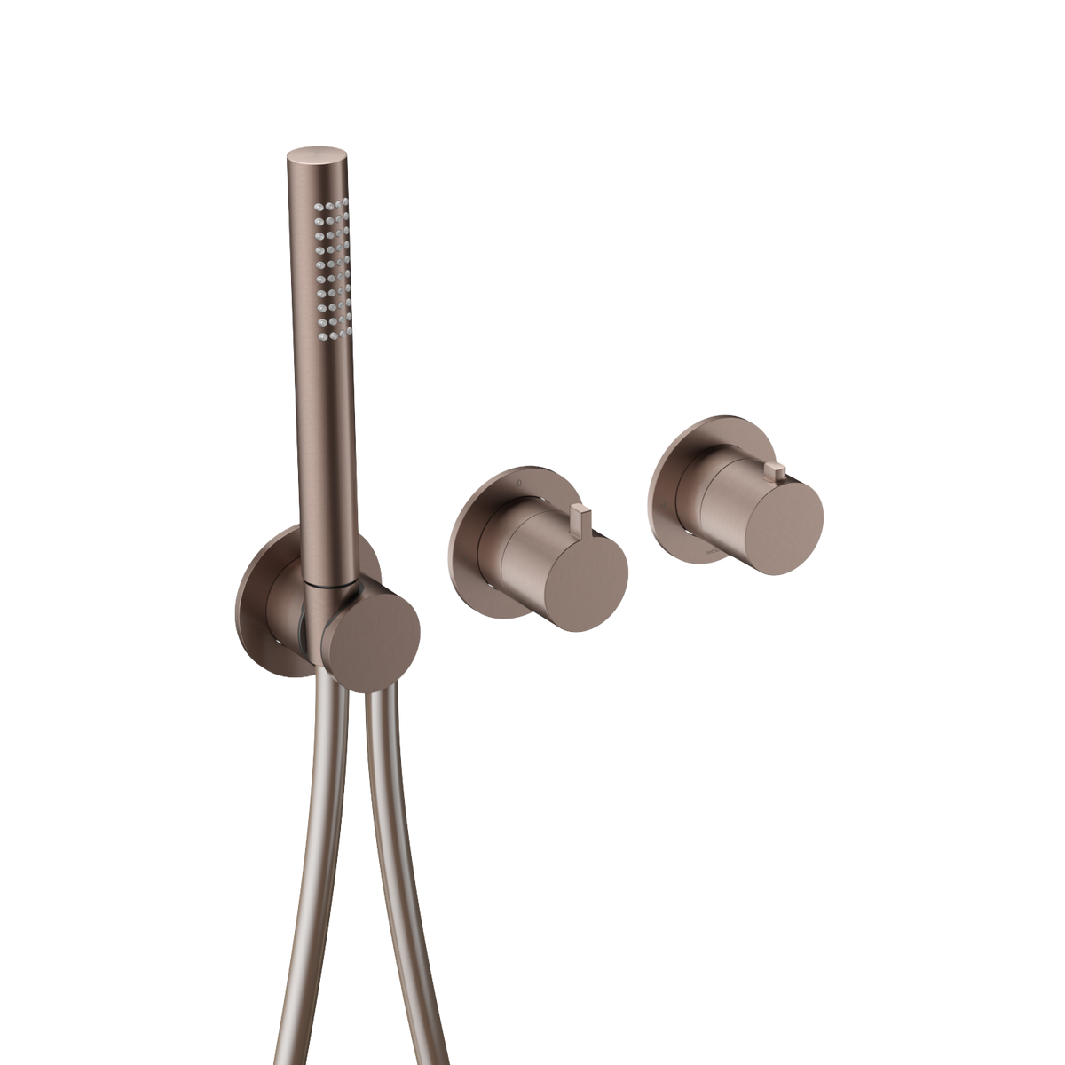 Hotbath Ace AC071EXT afbouwdeel badthermostaat met handdouche – Geborsteld koper PVD