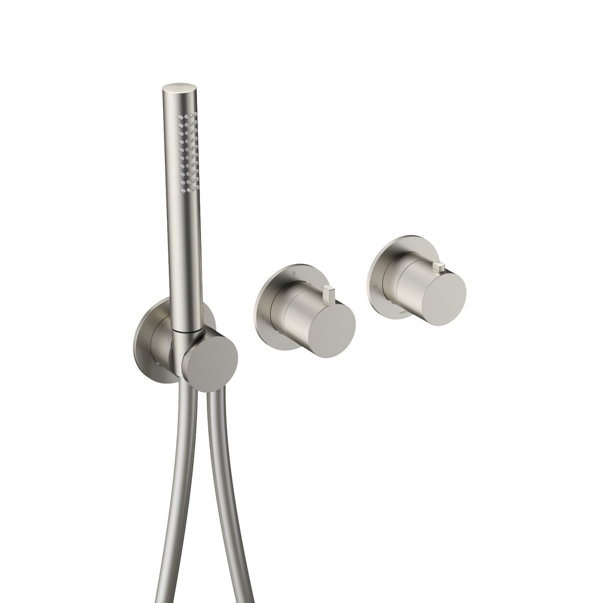 Hotbath Ace AC071EXT afbouwdeel badthermostaat met handdouche – Geborsteld nikkel
