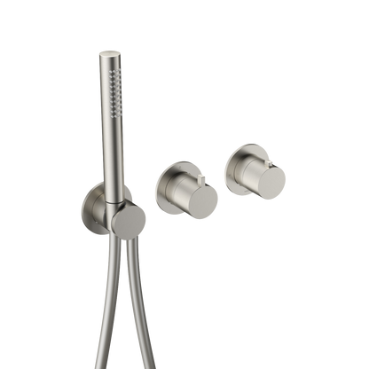 Hotbath Ace AC071EXT afbouwdeel badthermostaat met handdouche – Geborsteld nikkel