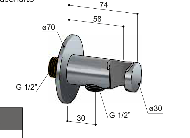 Hotbath AC515 – technische illustratie, geen kleurweergave