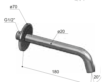 Hotbath AR096-18 – technische illustratie, geen kleurweergave
