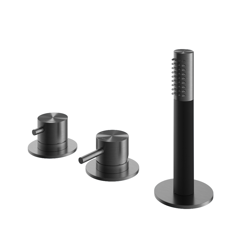 Hotbath Archie AR185 badrandcombinatie zonder uitloop met 2-weg omstel – Geborsteld gunmetal PVD
