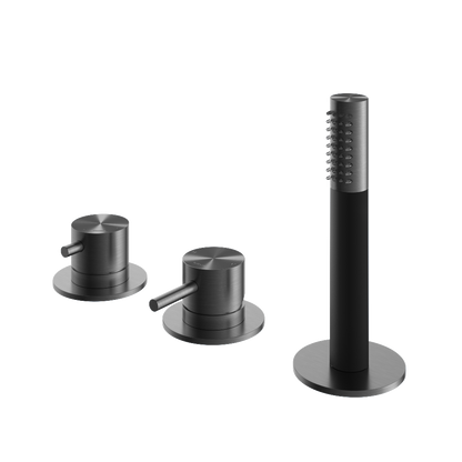 Hotbath Archie AR185 badrandcombinatie zonder uitloop met 2-weg omstel – Geborsteld gunmetal PVD