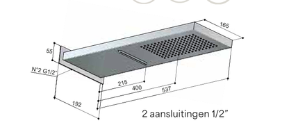 Hotbath AR193 – technische illustratie; gekozen kleur wordt niet weergegeven