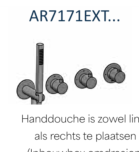 Hotbath AR7171EXT technische illustratie; gekozen kleur niet weergegeven