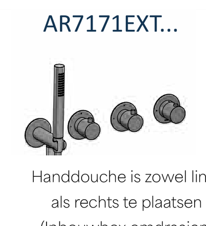 Hotbath AR7171EXT technische illustratie; gekozen kleur niet weergegeven