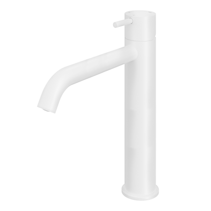 Hotbath CB003HCWH hoge wastafelkraan met gebogen uitloop, mat wit