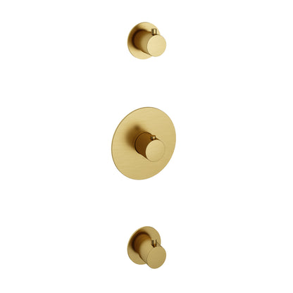 Hotbath Cobber CB007EXTBBP afbouwset met twee stopkranen – geborsteld messing PVD