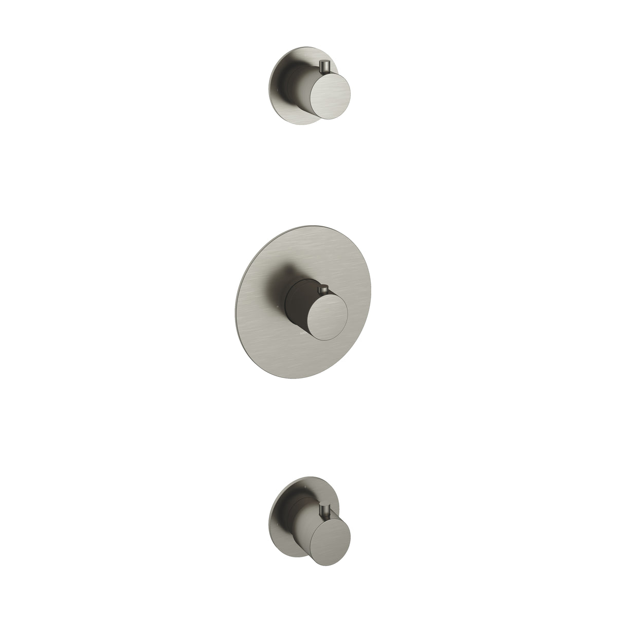 Hotbath Cobber CB007EXTGN afbouwset met twee stopkranen – geborsteld nikkel