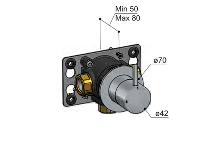 Hotbath CB111EXT technische illustratie; gekozen kleur niet weergegeven