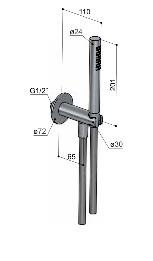 Hotbath CB7502 – technische illustratie; gekozen kleur wordt niet weergegeven