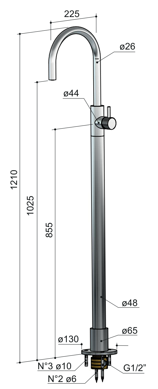 Hotbath CX078W – technische illustratie, geen kleurweergave