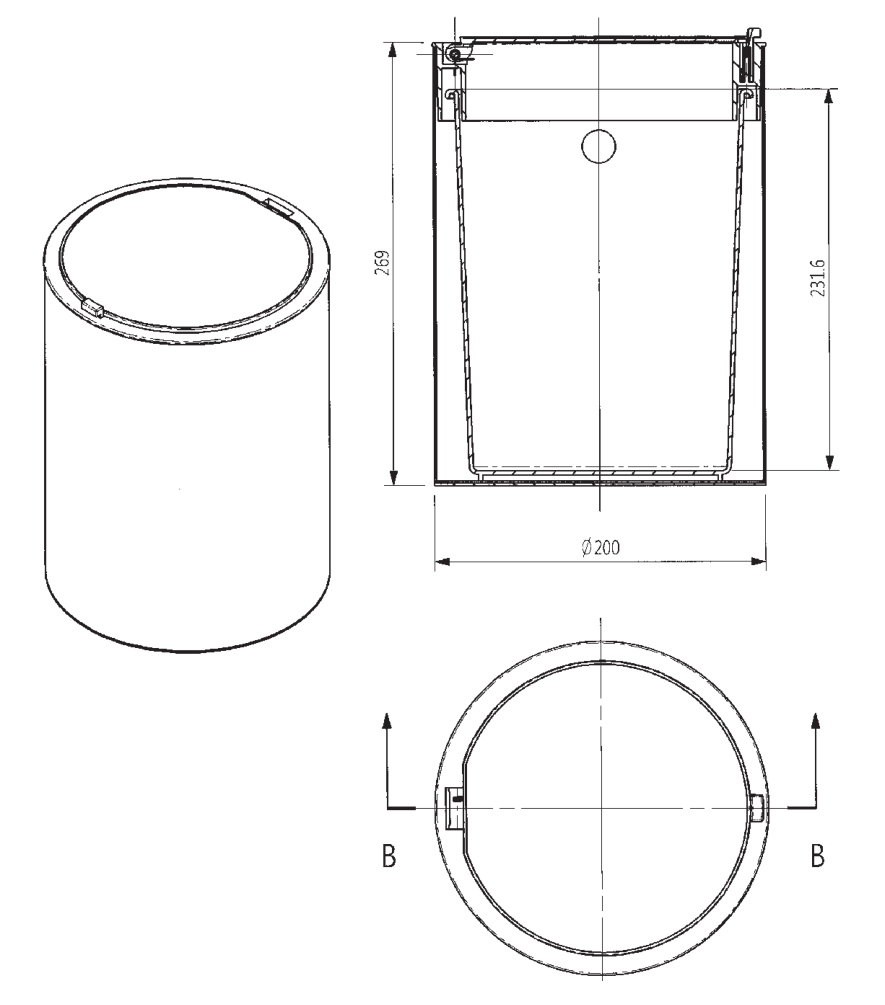 Hotbath DB01 technische illustratie; gekozen kleur niet weergegeven