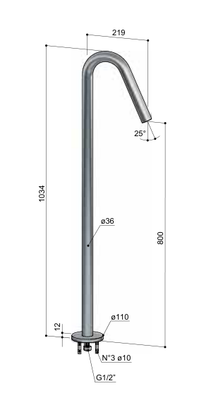 Hotbath GY176 – technische illustratie; gekozen kleur wordt niet weergegeven