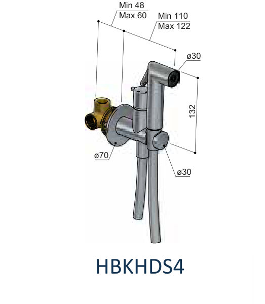 Hotbath KHDS4EXT technische illustratie; gekozen kleur niet weergegeven
